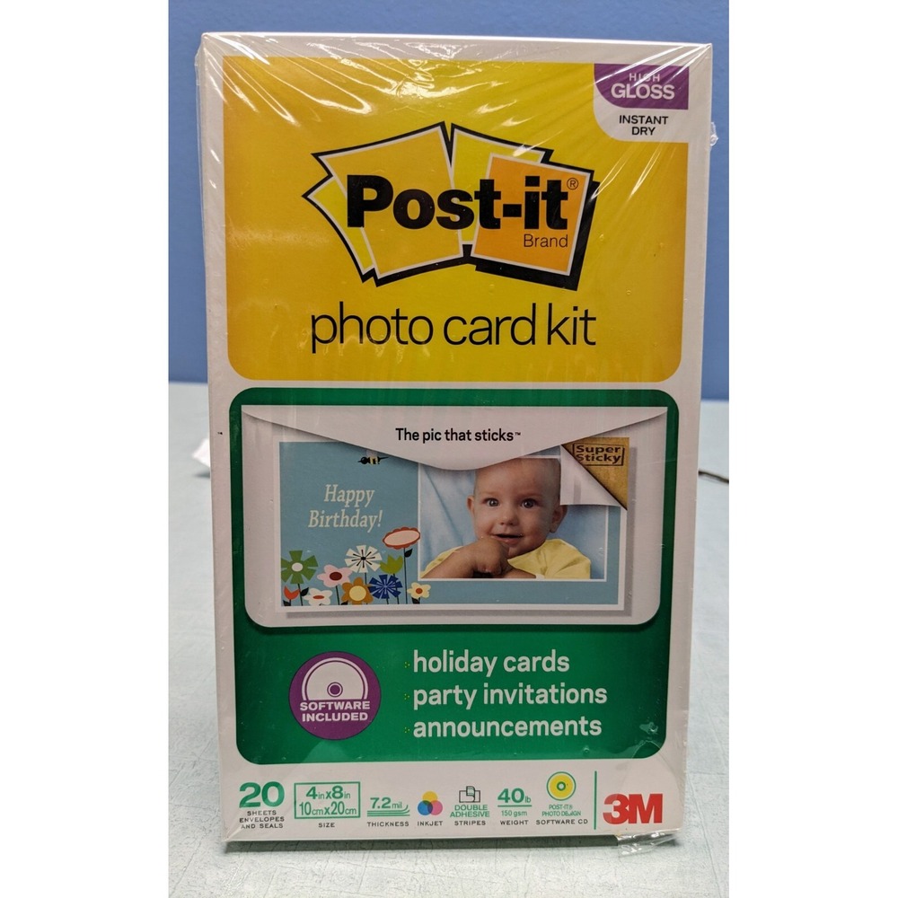 Post-it Photo Card Kit Holiday Invitations Announcements Software